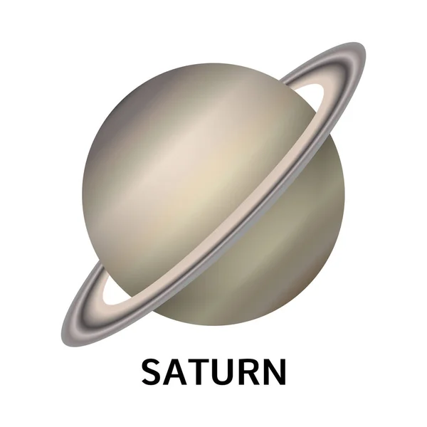 Pictogram van de planeet Saturnus, realistische stijl — Stockvector