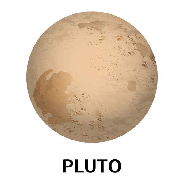 Pictogram van de planeet Pluto, realistische stijl — Stockvector