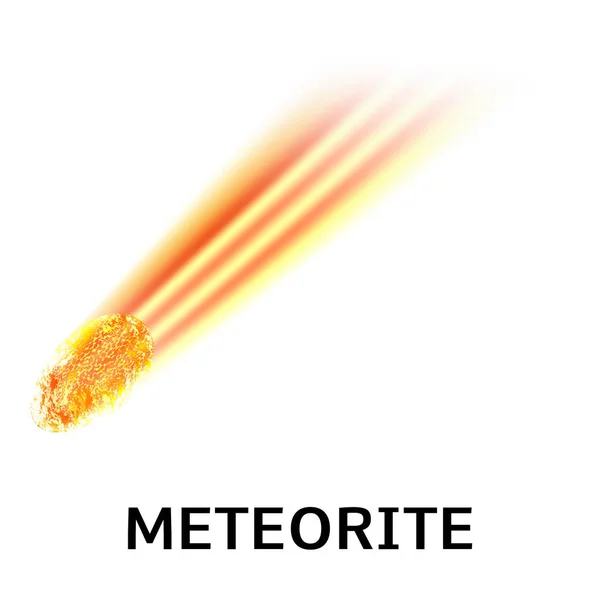 Meteoriet pictogram, realistische stijl — Stockvector