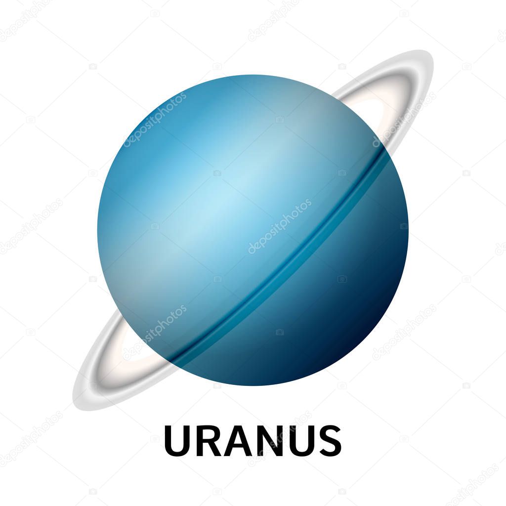Uranus planet icon, realistic style