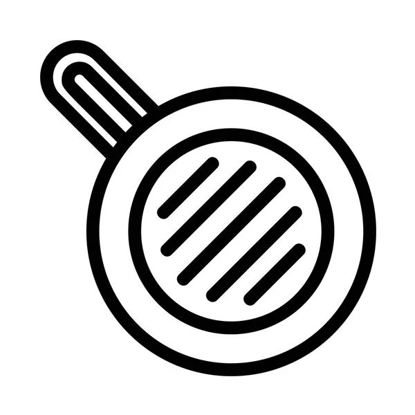 Icono de sartén de comida, estilo de contorno — Vector de stock