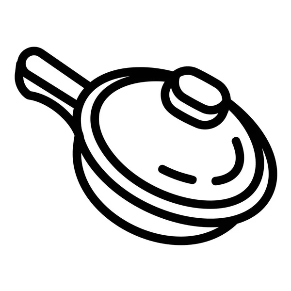 Иконка сковороды для соуса, стиль контура — стоковый вектор