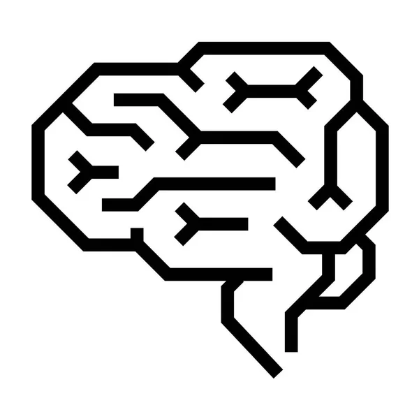 Stroj mozku ikona, styl osnovy — Stockový vektor