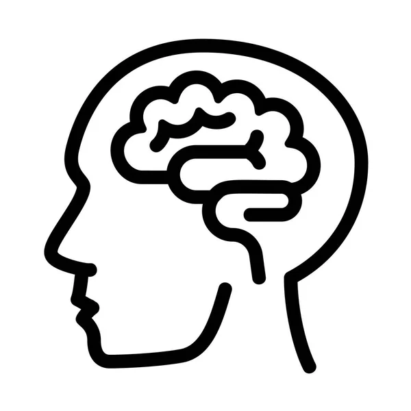 Icono del cerebro del pensamiento humano, estilo del esquema — Vector de stock