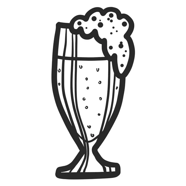 Német sör üveg ikon, kézzel rajzolt stílusban — Stock Vector