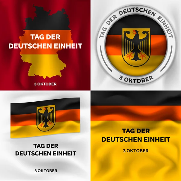 Deutschen einheit conjunto de banners, estilo isométrico — Archivo Imágenes Vectoriales
