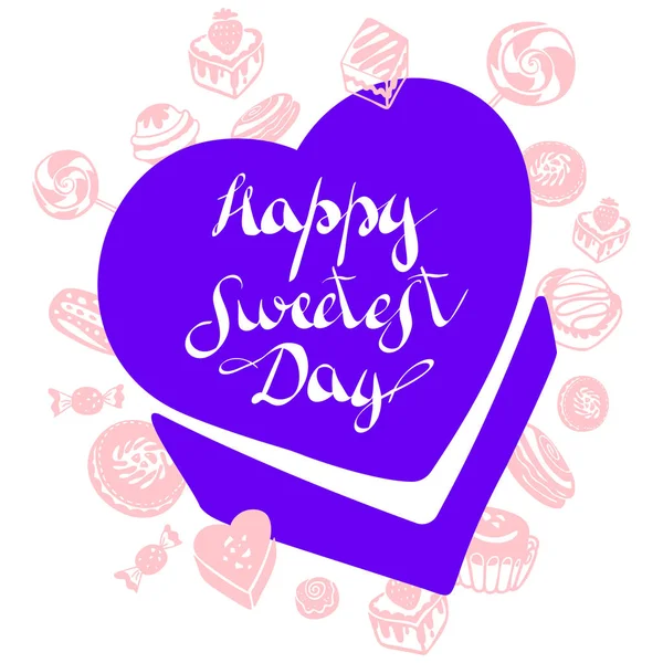 Candy box sweetest day logo, simple style