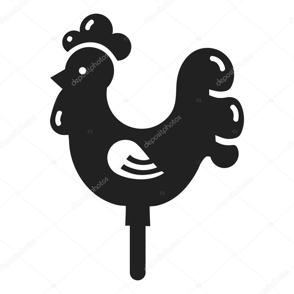 Candy cock stick icon, simple style