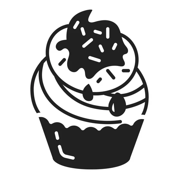 カップケーキ アイコン、シンプルなスタイル — ストックベクタ