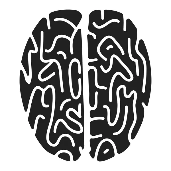 Gehirn-Symbol von oben, einfacher Stil — Stockvektor