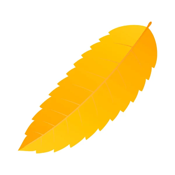 Icône feuille jaune forêt, style plat — Image vectorielle