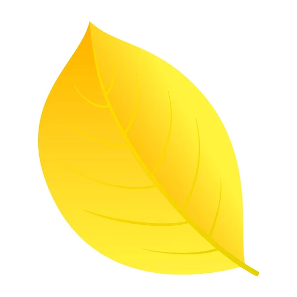 Herfst Geel blad pictogram, vlakke stijl — Stockvector