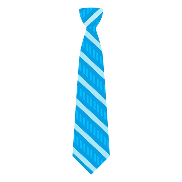 Icono de corbata de rayas azules, estilo plano — Vector de stock