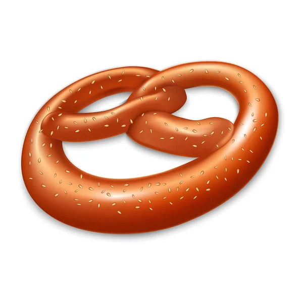 Icono Pretzel Sal Ilustración Realista Del Icono Del Vector Pretzel — Vector de stock