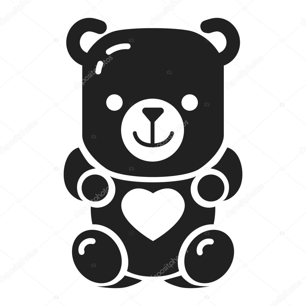 Jelly bear icon, simple style