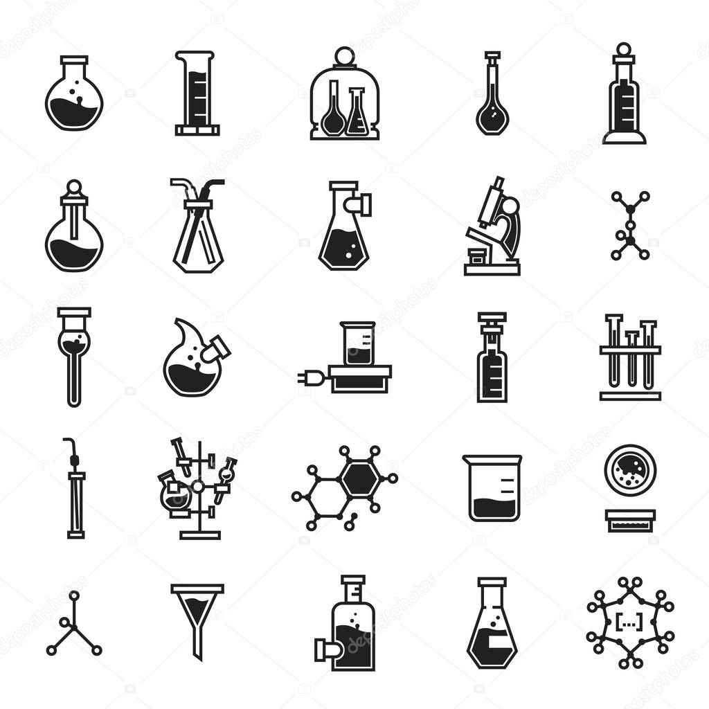 Chemistry icon set, simple style