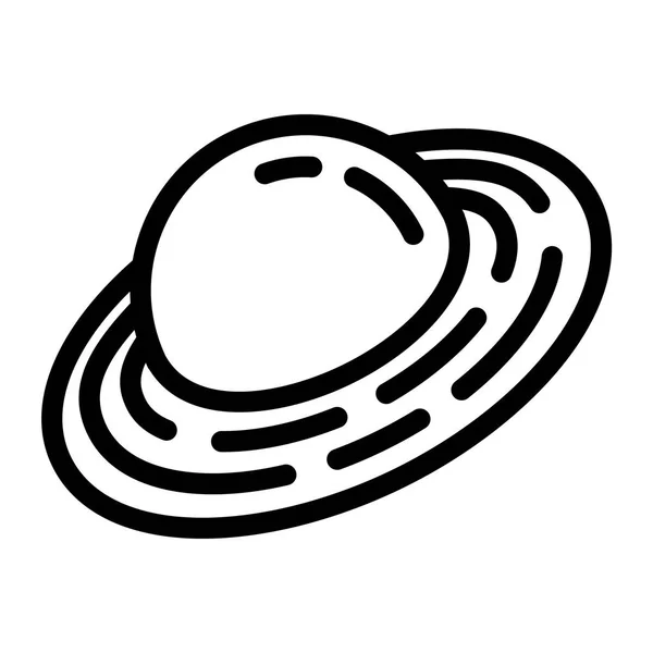 Ikona planety Saturna, styl konturu — Wektor stockowy