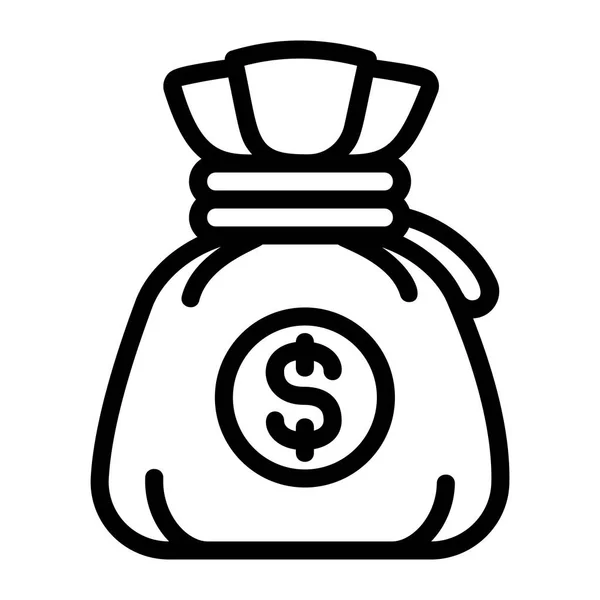 Icono de bolsa de dinero, estilo de esquema — Vector de stock