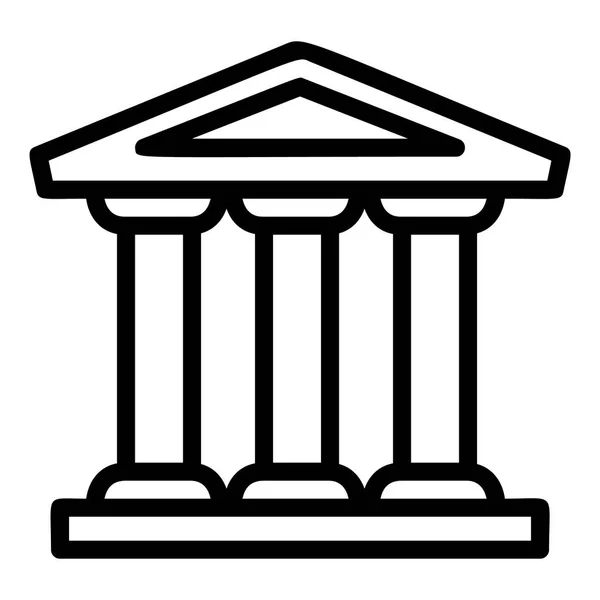 Ikona budynku banku, styl konturu — Wektor stockowy