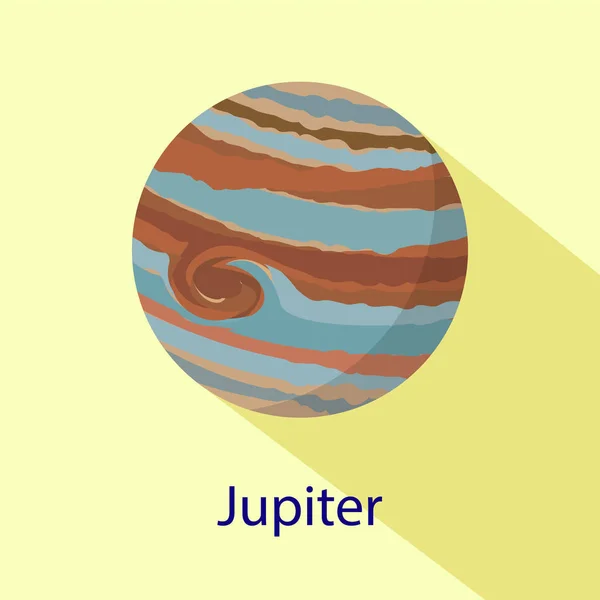 Значок планети Юпітера, плоский стиль — стоковий вектор