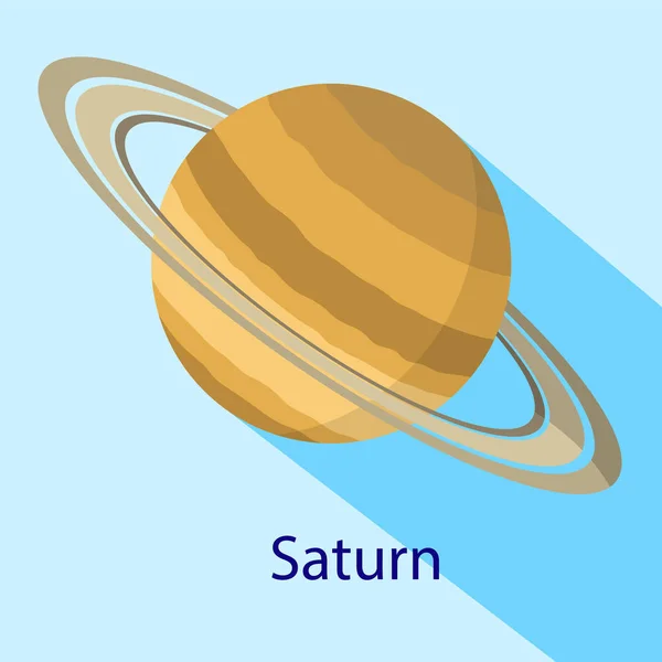 Saturno planeta icono, estilo plano — Vector de stock