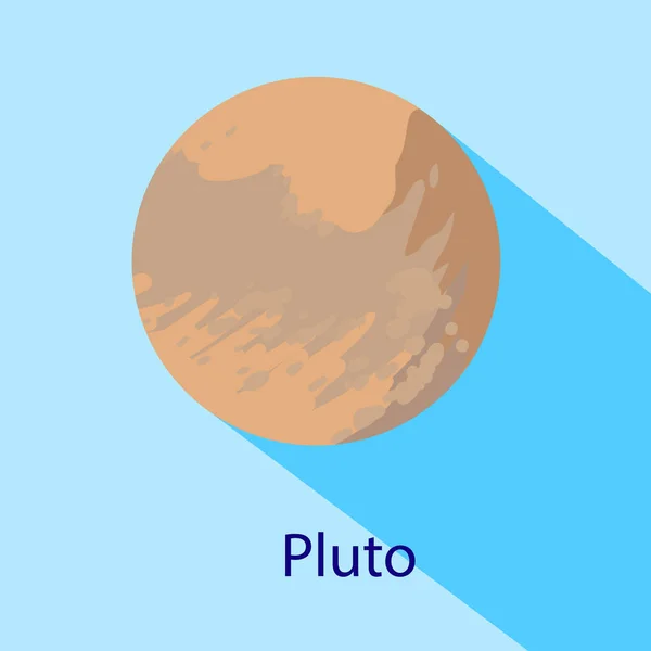 Plutone pianeta icona, stile piatto — Vettoriale Stock