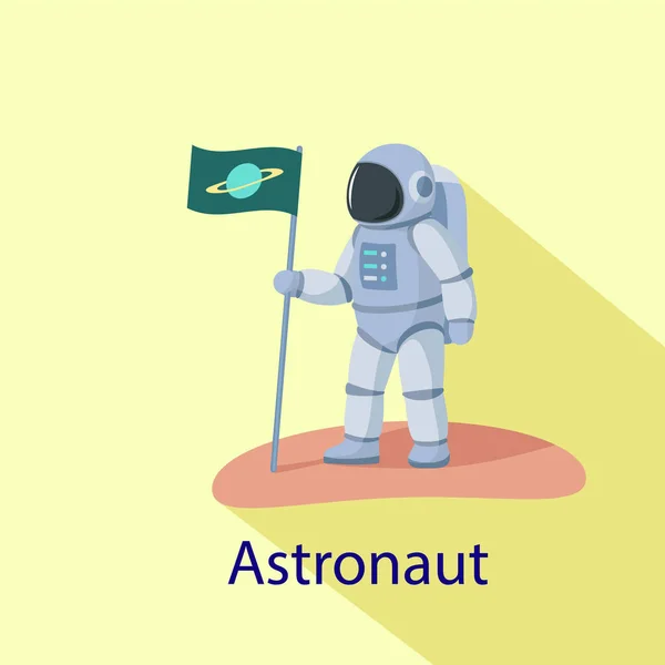 Icono de astronauta, estilo plano — Vector de stock