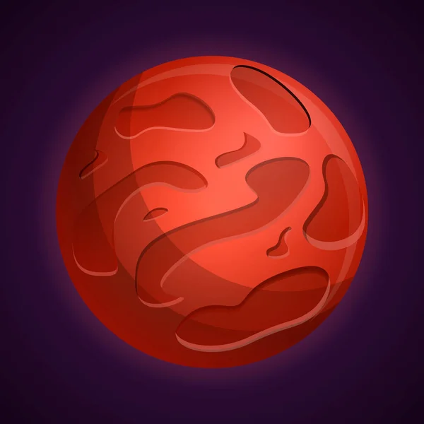 Röd fördärvar planet ikon, tecknad stil — Stock vektor