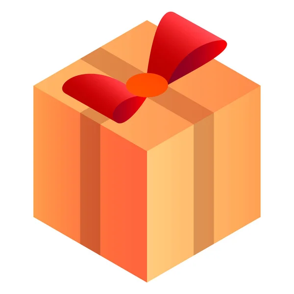Значок коробки для подарков, изометрический стиль — стоковый вектор
