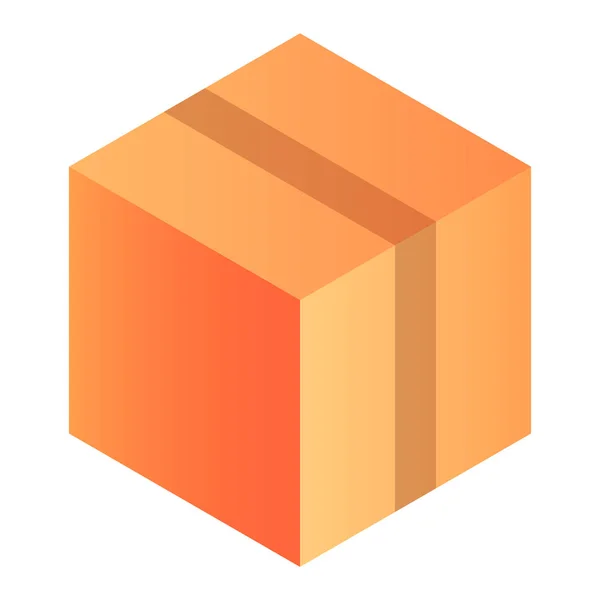 Fragile icona della scatola di consegna, stile isometrico — Vettoriale Stock