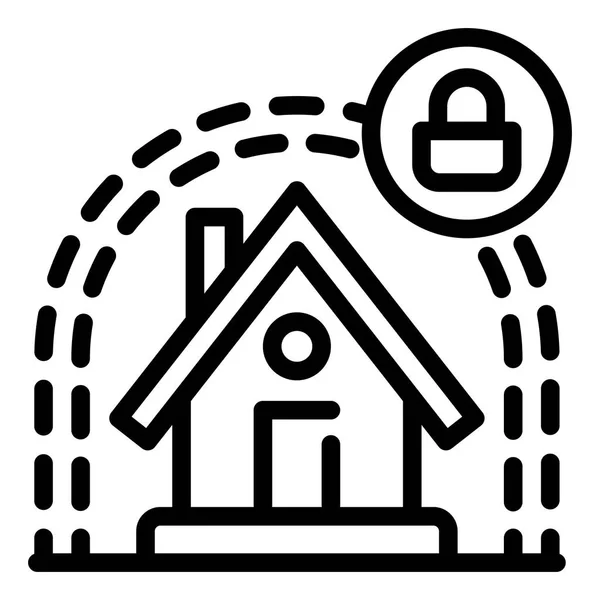 Smart house protect icon, outline style — Stock Vector