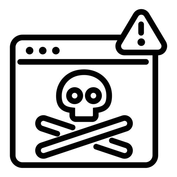 Virus computer danger icon, outline style — Stock Vector