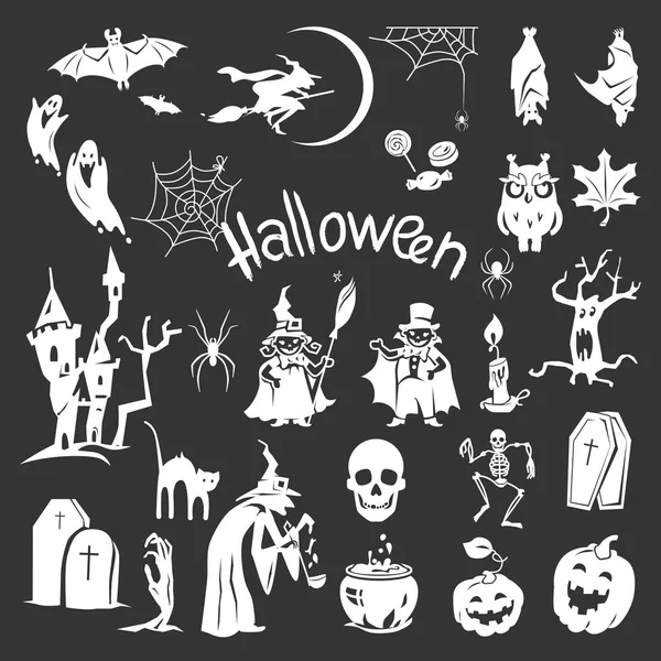 Set de iconos de Halloween, estilo simple — Archivo Imágenes Vectoriales