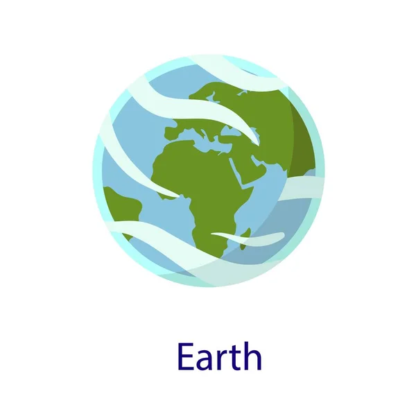 Earth prostoru planety ikona, plochý — Stockový vektor