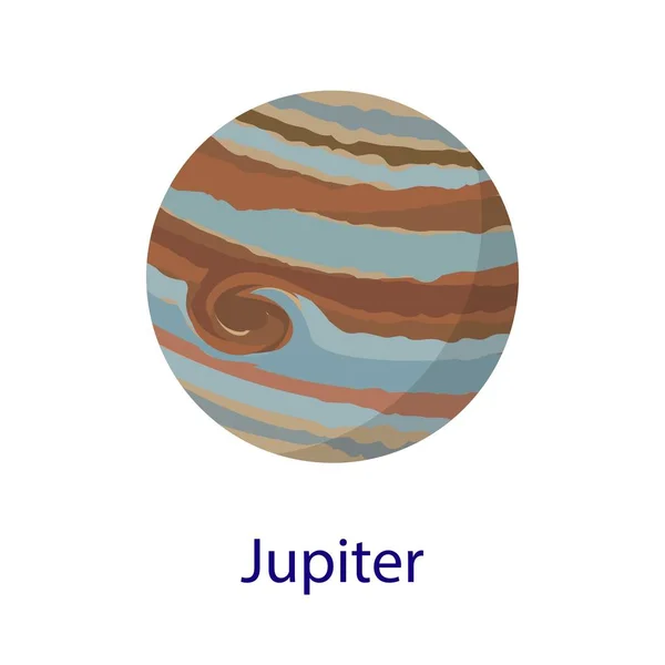 Icoana planetei Jupiter, stil plat — Vector de stoc