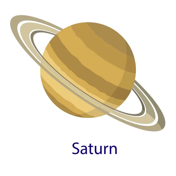 Saturno planeta icono, estilo plano — Vector de stock