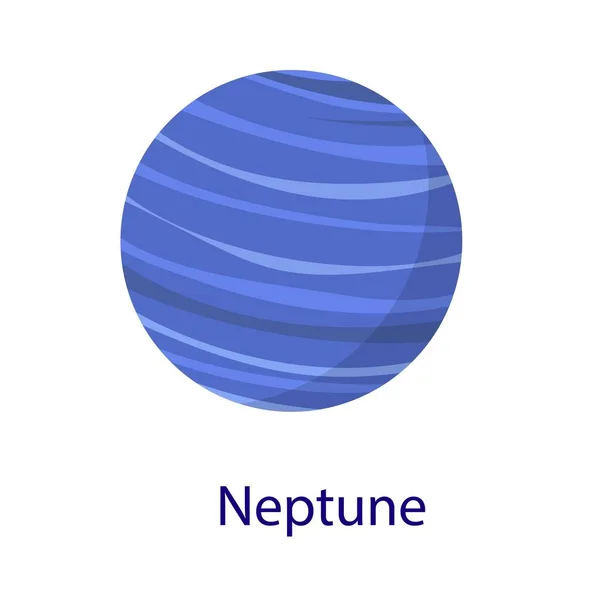 Icono planeta Neptuno, estilo plano — Vector de stock