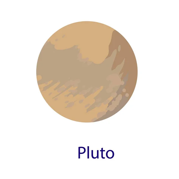 Плутон планети значок, плоскі стиль — стоковий вектор