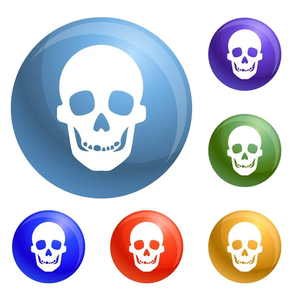 Skull icons set vector — Stock Vector