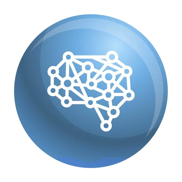 Icono del cerebro artificial, estilo de contorno — Vector de stock