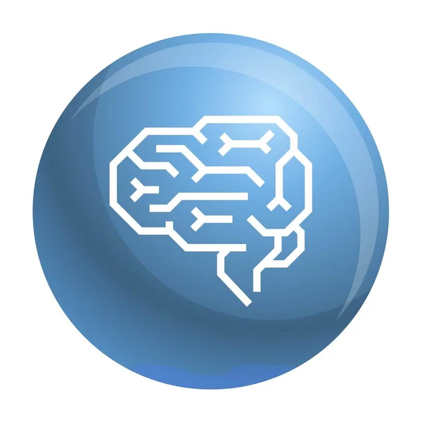 Icono de cerebro de máquina, estilo de esquema — Archivo Imágenes Vectoriales