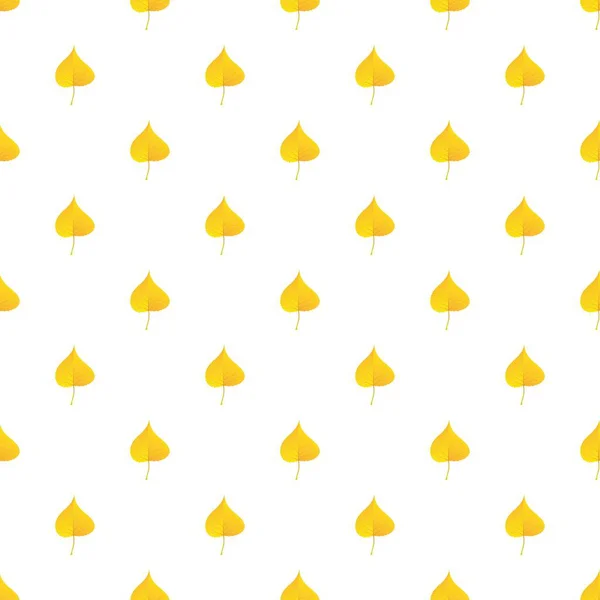 Yellow birch leaf pattern seamless — Stock Vector