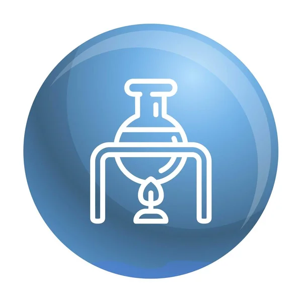 Frasco en el icono de fuego, estilo de contorno — Archivo Imágenes Vectoriales