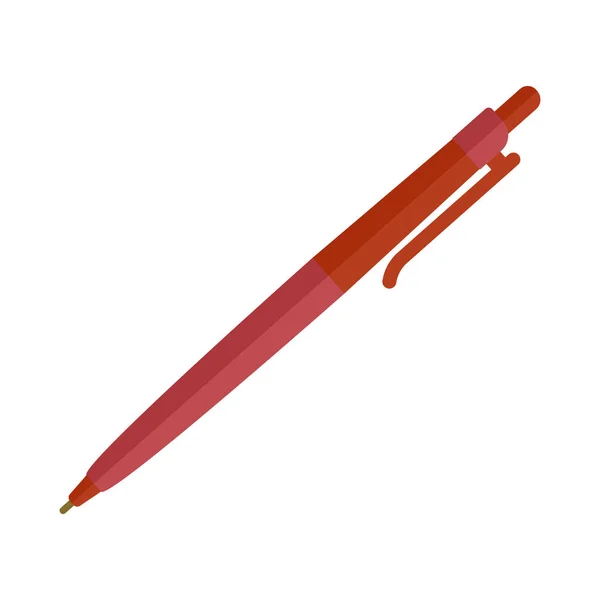 Rotes Stift-Symbol, flacher Stil — Stockvektor