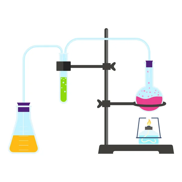 Laboratóriumi kísérlet ikon, lapos stílusú — Stock Vector