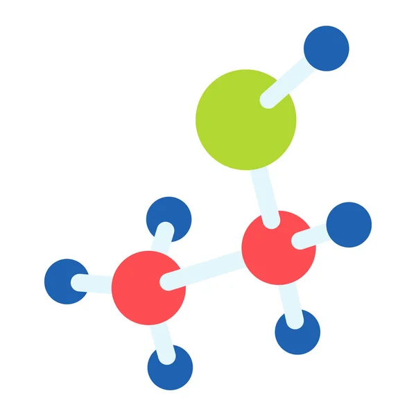 Icône de molécule de chimie, style plat — Image vectorielle