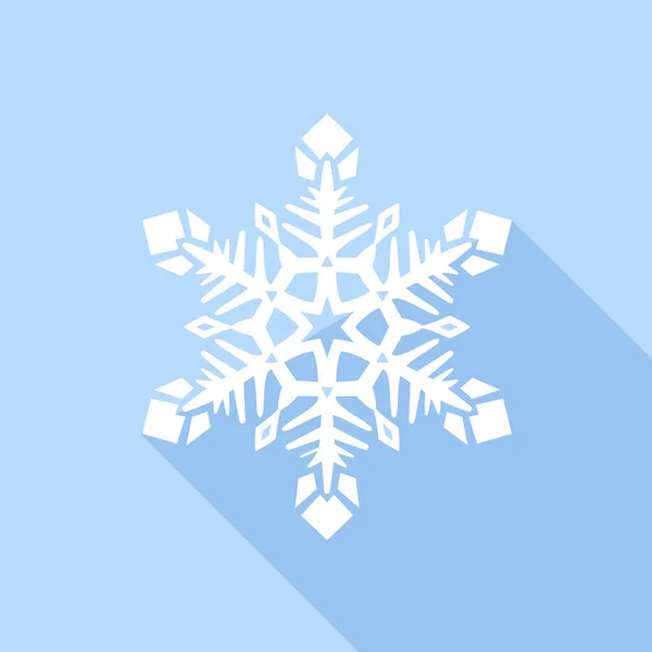 Witte sneeuwvlok pictogram, vlakke stijl — Stockvector