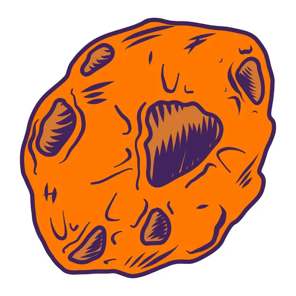Icono de asteroide, estilo dibujado a mano — Archivo Imágenes Vectoriales