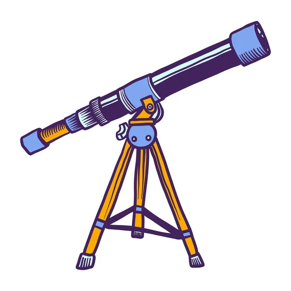 Ícone do telescópio espacial, estilo desenhado à mão —  Vetores de Stock