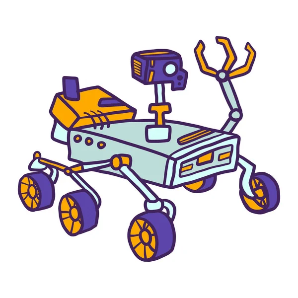 Icono del rover de la luna, estilo dibujado a mano — Vector de stock